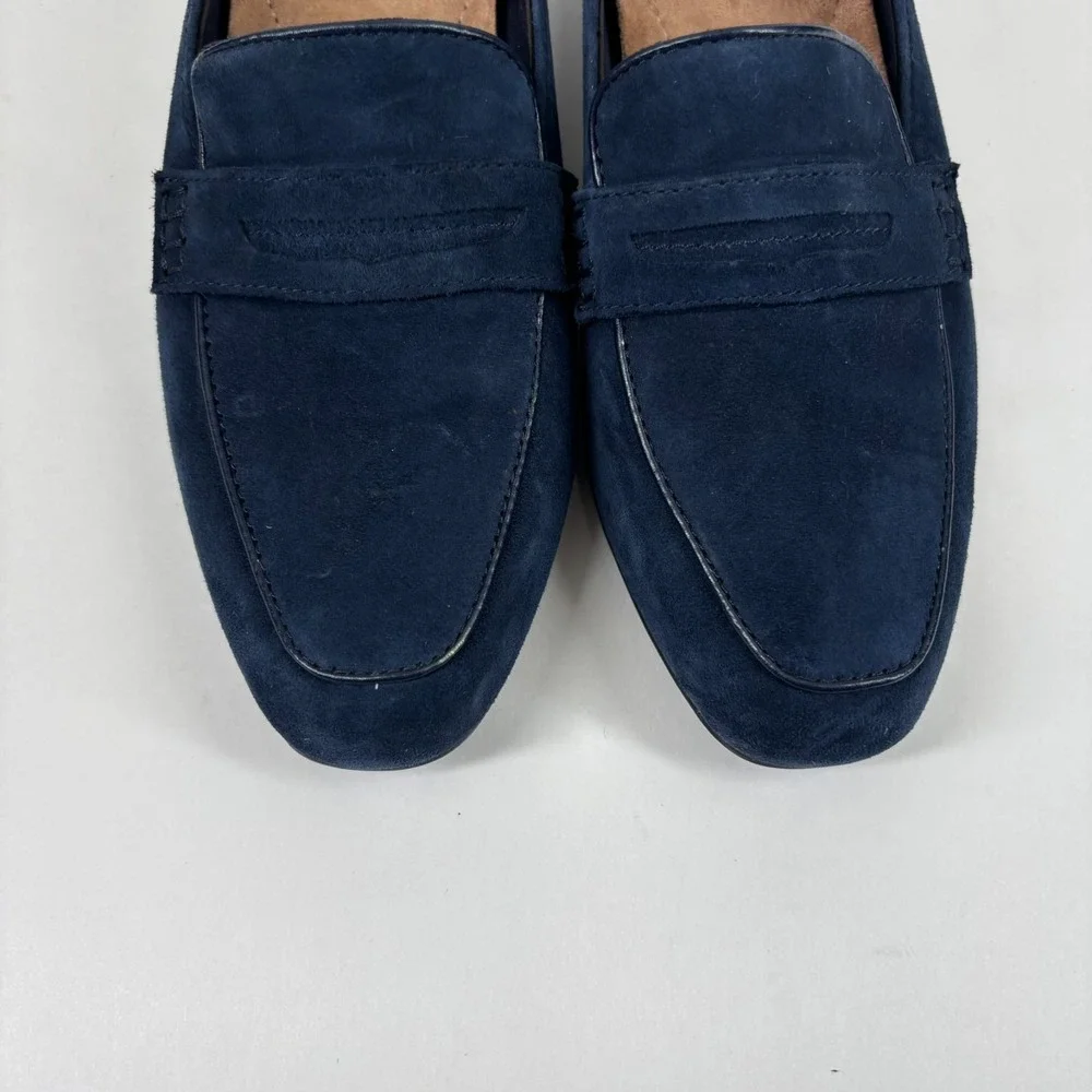 Clarks Keesha Cora Women's US 7.5M Navy Suede Comfort‎ Slip-On Penny Loafers